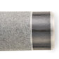 A close-up of a roll of TRC Fleece Backed EPDM, showing the grey fleece texture and the shiny black pre-taped edge.