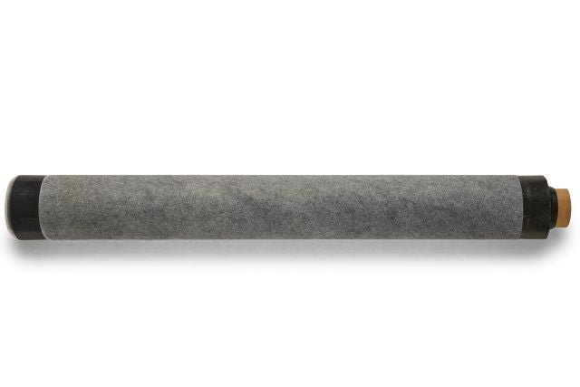 A whole roll of TRC Fleece Backed EPDM, showing the grey fleece texture and the shiny black pre-taped edge.