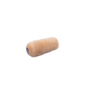 A long-pile, fluffy, peach-coloured roller sleeve.